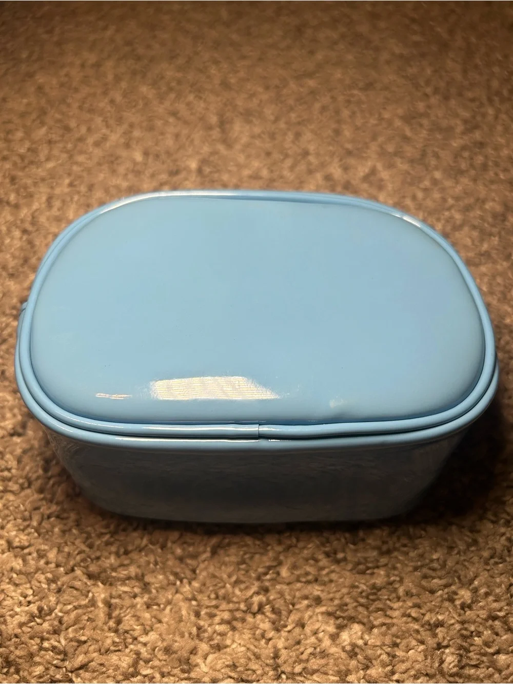 Tory Burch Light Blue Logo Cosmetic Case